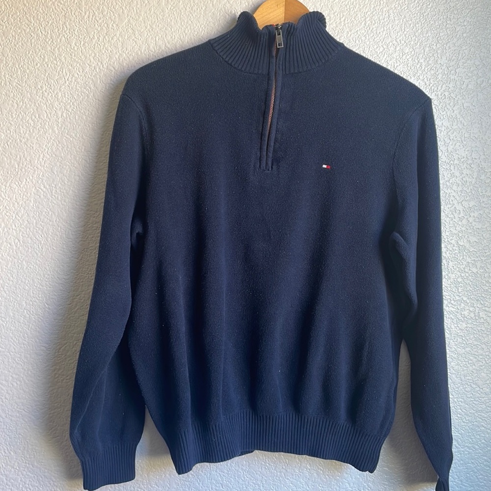 Tommy Hilfiger Navy Blue Half Zip Sweater